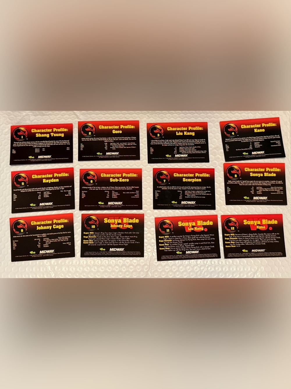 1994 Classic Games Mortal Kombat Series 1 Complete 100 Card Base Set w/7 LE card - Picture 5 of 11